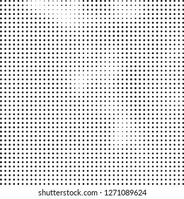 Abstract halftone. Black dots on white background. Chaotic monochrome texture