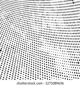 Abstract halftone. Black dots on white background. Chaotic monochrome texture