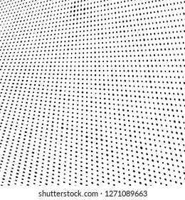 Abstract halftone. Black dots on white background. Chaotic monochrome texture