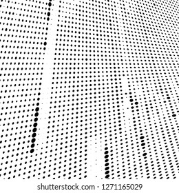 Abstract halftone. Black dots on white background. Chaotic monochrome texture