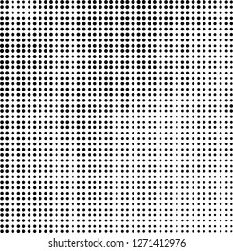 Abstract halftone. Black dots on white background. Chaotic monochrome texture