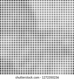 Abstract halftone. Black dots on white background. Chaotic monochrome texture