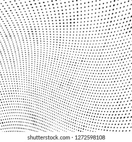 Abstract halftone. Black dots on white background. Chaotic monochrome texture