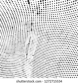 Abstract halftone. Black dots on white background. Chaotic monochrome texture