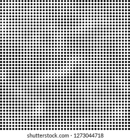 Abstract halftone. Black dots on white background. Chaotic monochrome texture