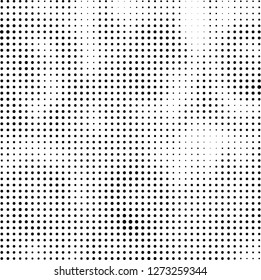 Abstract halftone. Black dots on white background. Chaotic monochrome texture