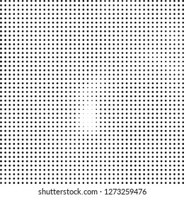 Abstract halftone. Black dots on white background. Chaotic monochrome texture