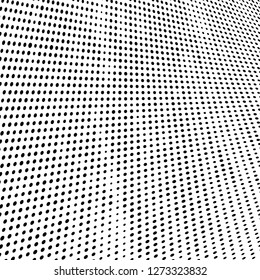 Abstract halftone. Black dots on white background. Chaotic monochrome texture