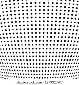 Abstract halftone. Black dots on white background. Chaotic monochrome texture