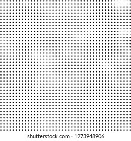 Abstract halftone. Black dots on white background. Chaotic monochrome texture