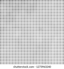 Abstract halftone. Black dots on white background. Chaotic monochrome texture