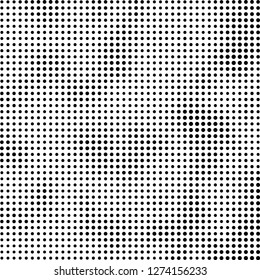 Abstract halftone. Black dots on white background. Chaotic monochrome texture
