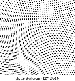 Abstract halftone. Black dots on white background. Chaotic monochrome texture