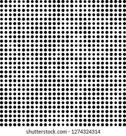 Abstract halftone. Black dots on white background. Chaotic monochrome texture