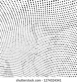 Abstract halftone. Black dots on white background. Chaotic monochrome texture