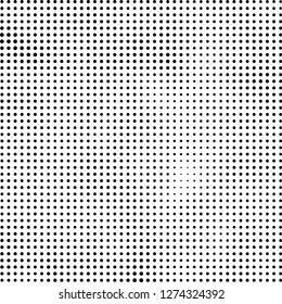 Abstract halftone. Black dots on white background. Chaotic monochrome texture