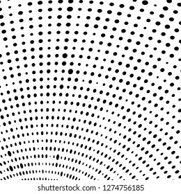 Abstract halftone. Black dots on white background. Chaotic monochrome texture