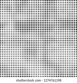 Abstract halftone. Black dots on white background. Chaotic monochrome texture