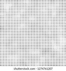 Abstract halftone. Black dots on white background. Chaotic monochrome texture