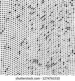 Abstract halftone. Black dots on white background. Chaotic monochrome texture
