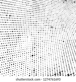 Abstract halftone. Black dots on white background. Chaotic monochrome texture