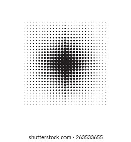 Abstract halftone. Black dots on white background. Halftone background. Vector halftone dots. Halftone square shape. Eps 8