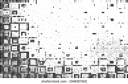 Abstract halftone of black squares on a white background