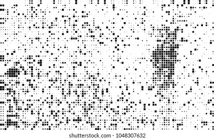 Abstract halftone of black squares on a white background