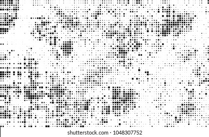 Abstract halftone of black squares on a white background