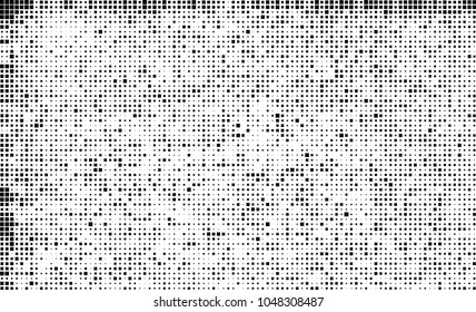 Abstract halftone of black squares on a white background