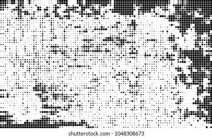 Abstract halftone of black squares on a white background