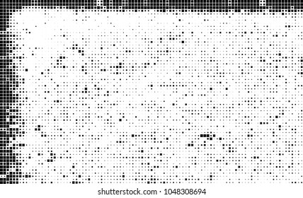 Abstract halftone of black squares on a white background