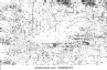 Abstract halftone of black squares on a white background