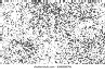Abstract halftone of black squares on a white background