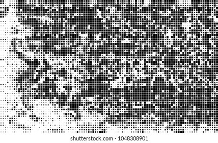 Abstract halftone of black squares on a white background