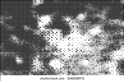 Abstract halftone of black squares on a white background