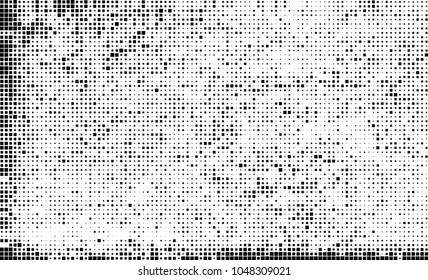 Abstract halftone of black squares on a white background
