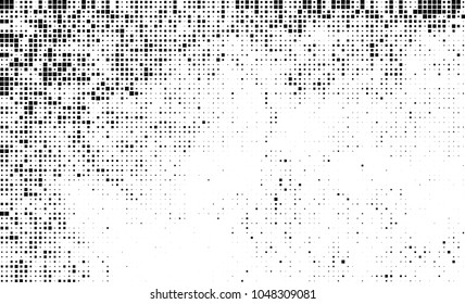 Abstract halftone of black squares on a white background
