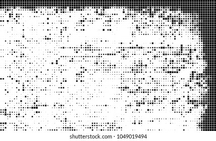 Abstract halftone of black squares on a white background