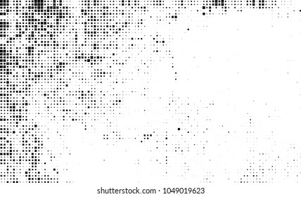 Abstract halftone of black squares on a white background