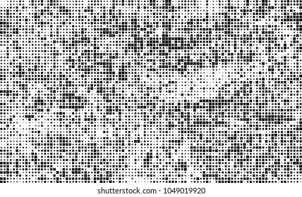 Abstract halftone of black squares on a white background