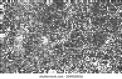 Abstract halftone of black squares on a white background