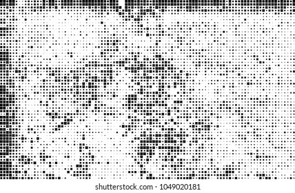 Abstract halftone of black squares on a white background