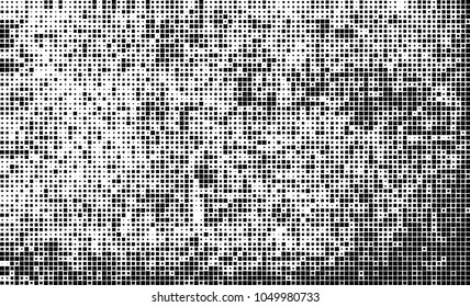 Abstract halftone of black squares on a white background