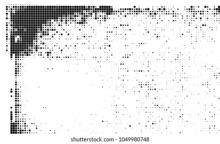 Abstract halftone of black squares on a white background