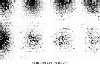 Abstract halftone of black squares on a white background