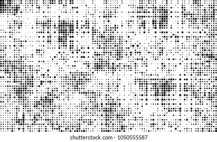 Abstract halftone of black squares on a white background