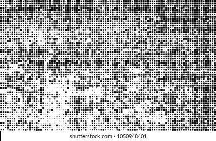 Abstract halftone of black squares on a white background