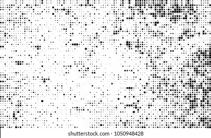 Abstract halftone of black squares on a white background