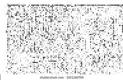 Abstract halftone of black squares on a white background